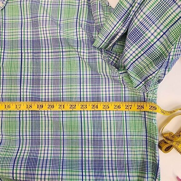 Roper Long-Sleeve Button-up Men's Size 3XLT Green and Blue Checkered Shirt H6 - Picture 6 of 7
